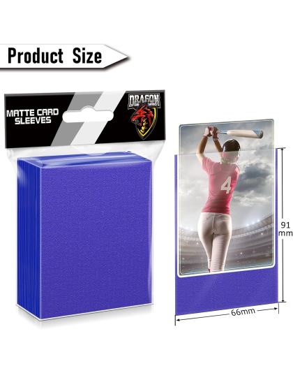 Blue 100 Pcs Card Sleeves