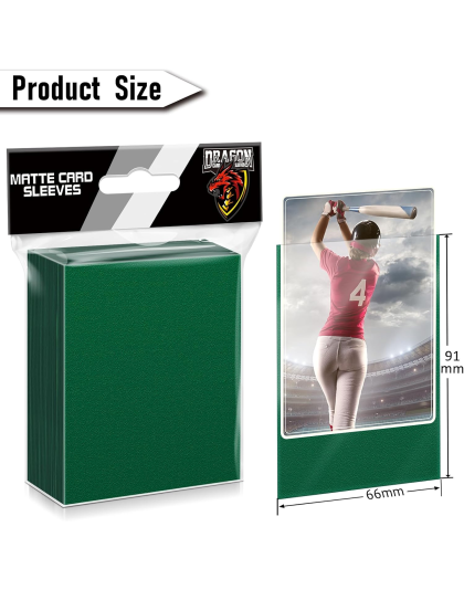 Green 100 Pcs Card Sleeves