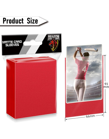 Red 100 Pcs Card Sleeves