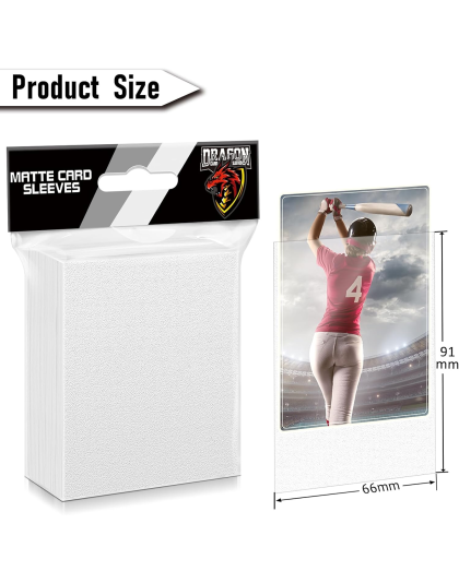White 100 Pcs Card Sleeves